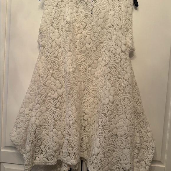 Gracia Italy Ruffle Neck Trapeze Top White sz S - Picture 7 of 7